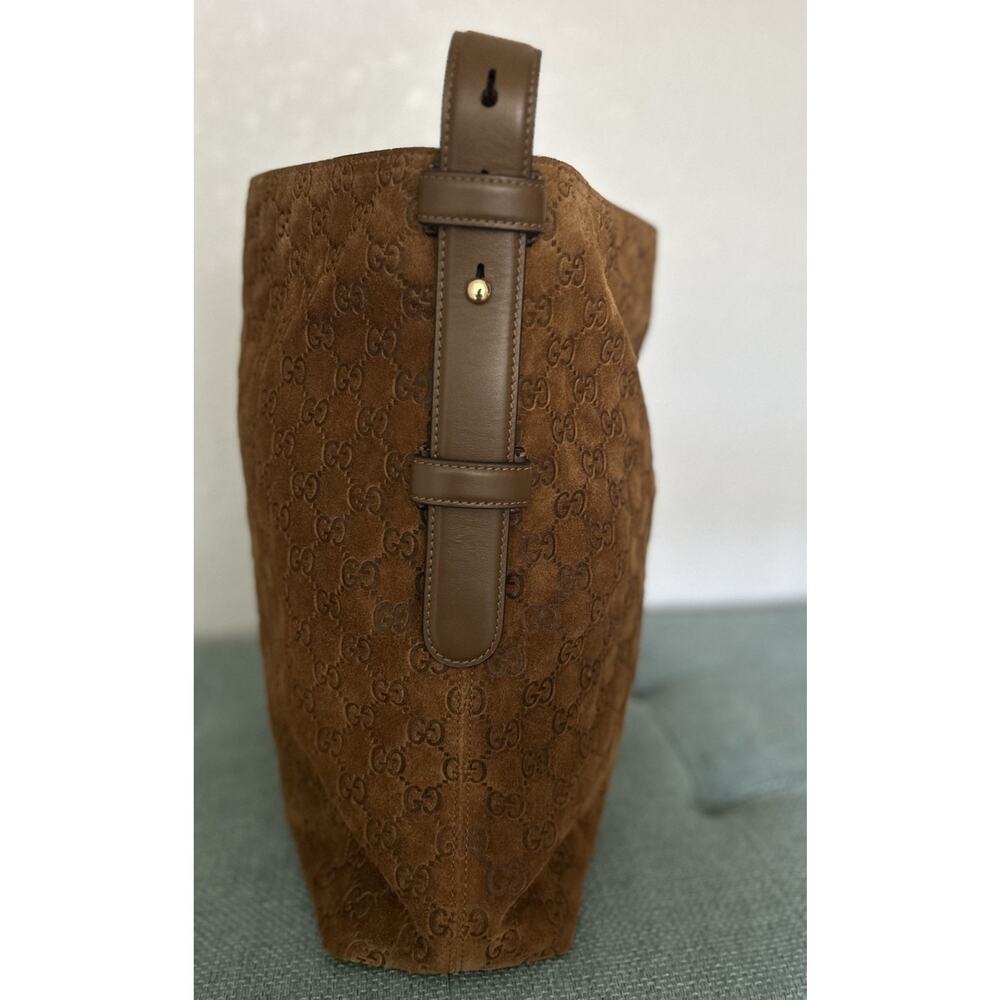 AUTHENTIC GUCCI BEATRIX LARGE TOTE BAG PEPPER BROWN 850546 - Picture 2 of 16